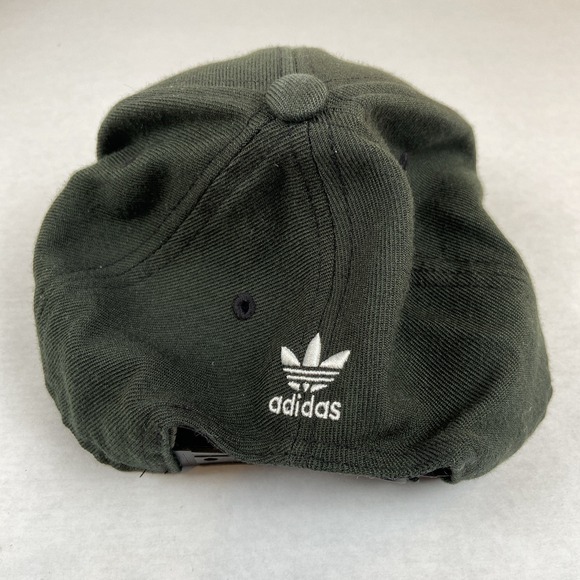 Adidas Hat Cap Youth Fit Black Snap Back White Embroidered Logo - Picture 3 of 4